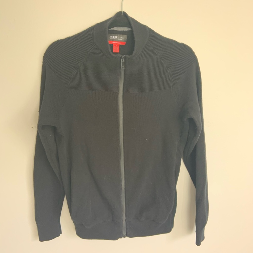 Kenneth Cole Black zipped sweater